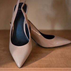 Franco Sarto Nude Slingback Heels